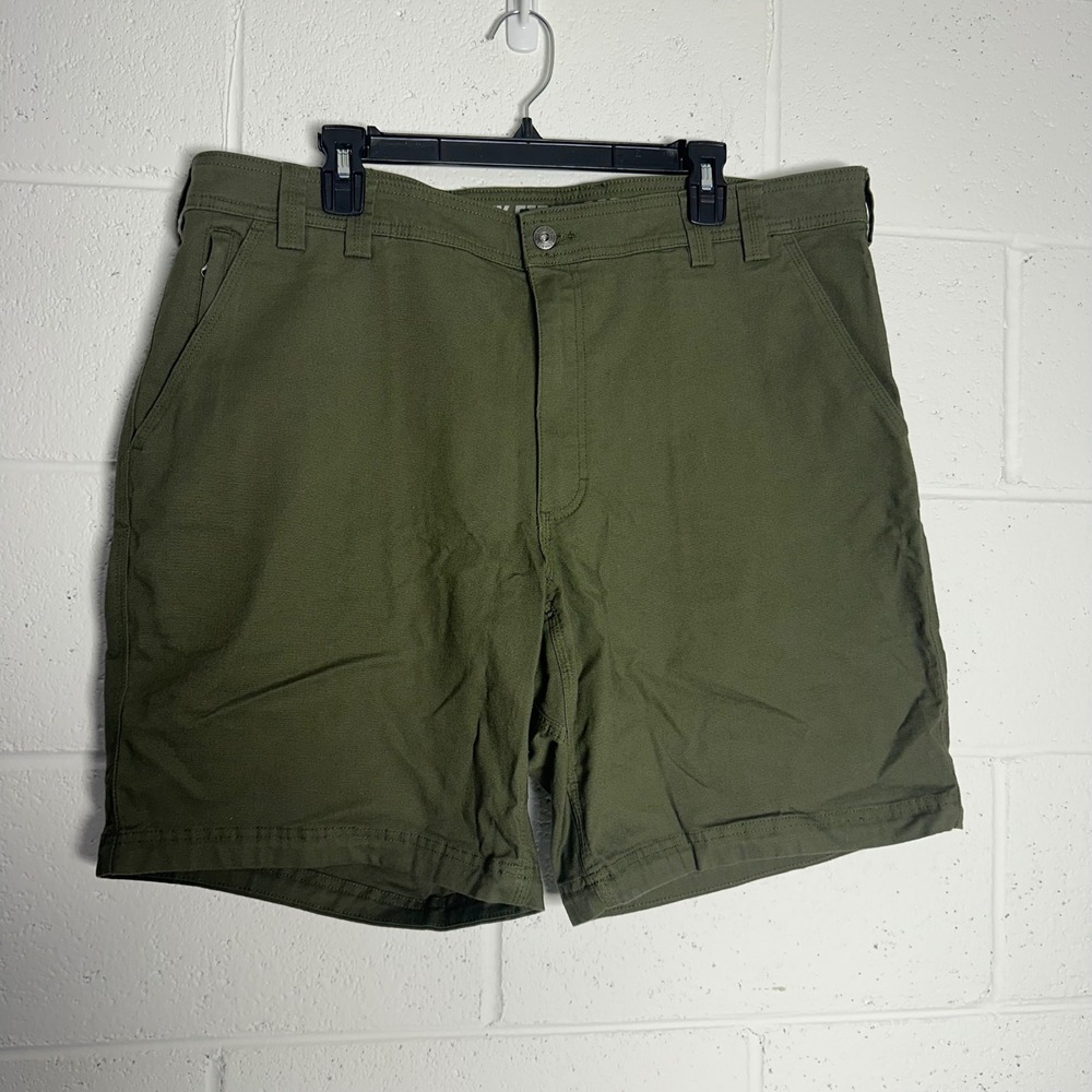 Duluth Trading Co Mens DuluthFlex Fire Hose Foreman Relaxed Fit Shorts 40 Olive